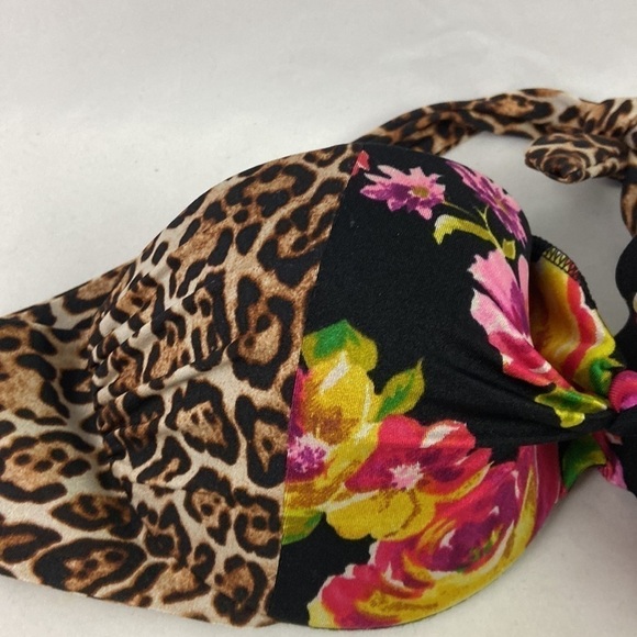 Victoria’s Secret Cheetah Floral 32D Swim Top - Picture 2 of 8